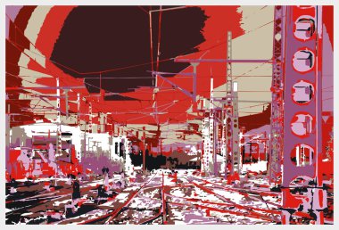 Soyut renk fırça darbeleri, şekil çizimleri. Modern sanat tasviri dokusu modern moda ve duvar. Duvar arkaplanı için renkli.