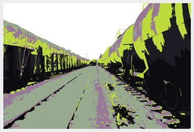 Tren raylarda ilerliyor.