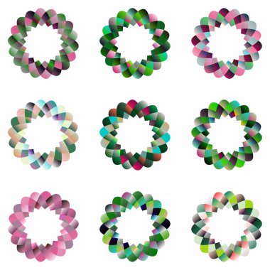 yuvarlak renkli soyut arkaplan seti