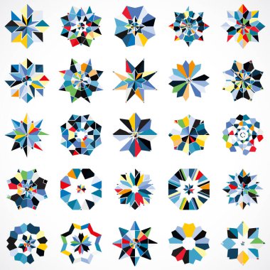 Web tasarımınız için modern geometrik soyut elementler kümesi