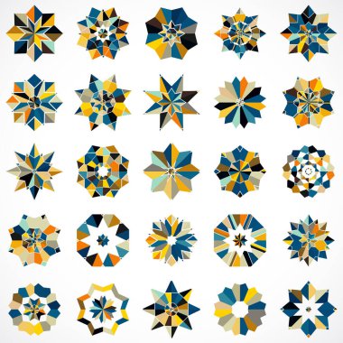 farklı dekoratif geometrik şekiller seti. vektör illüstrasyonu.