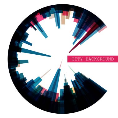 Renkli ve şeffaf daireler ve metinlerle soyut vektör arkaplanı