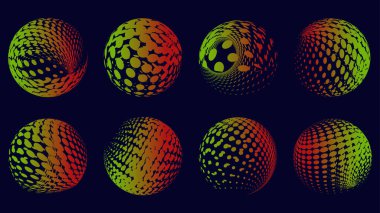 Renkli 3 boyutlu küreler, 3 boyutlu illüstrasyon.