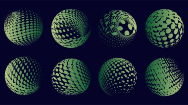 Farklı boyutlarda 3 boyutlu gerçekçi paskalya yumurtası seti. vektör illüstrasyonu