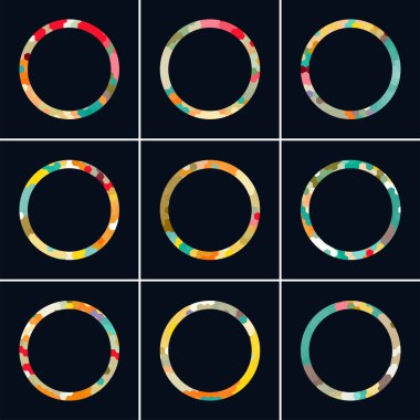 vektör yuvarlak çerçeve ayarlayın. dizaynınız için yuvarlak çerçeve tasarımı ögeleri