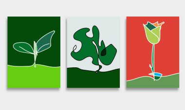 Vektör el çizimi botanik çizim. Çiçekler ve bitkilerle dolu. Soyut doğal çiçek elementleri. Doğal organik bitkiler poster, kart, poster için şablon dizayn ederler