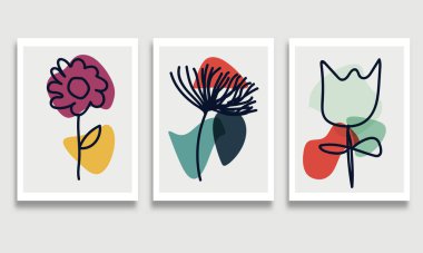 Elle çizilmiş çiçek unsurlarıyla hazırlanmış. vektör illüstrasyonu