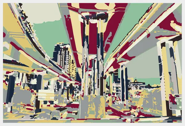 soyut şehir arkaplan vektör çizimi