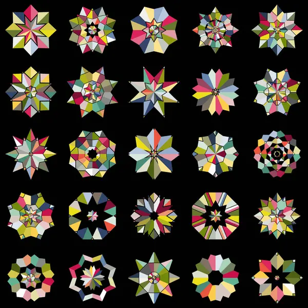 soyut geometrik tasarım elementlerinin vektör kümesi