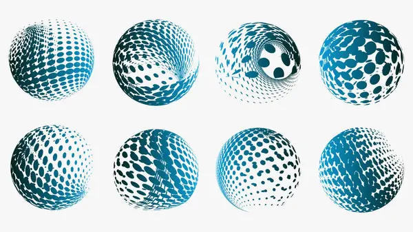 3 boyutlu küre vektör kümesi. Soyut küre tasarımı. 3d oluşturma