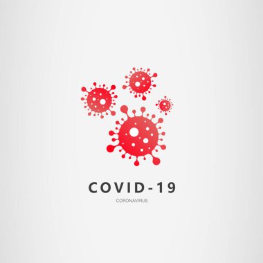 Covid - 19 logo tasarımı. Covid - 19 virüs işareti. Coronavirüs salgını, covid - 19 virüsü