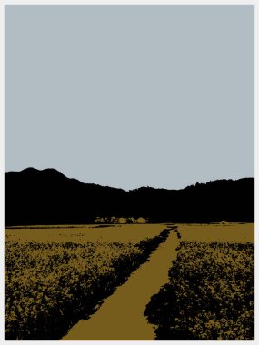 Alandaki bir yolun vektör silueti.