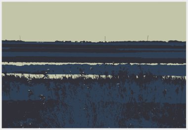 Bir çayır manzarası. vektör illüstrasyonu