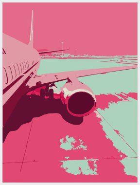 pist arka planında uçak