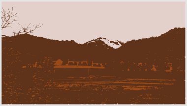 Grunge manzarası. vektör arkaplanı.