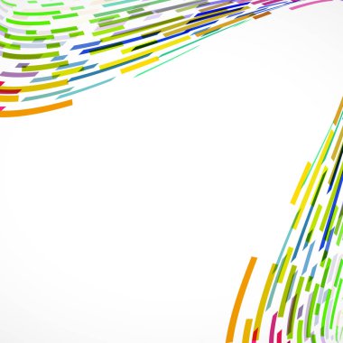 Beyaz arkaplan resimlemesindeki soyut renkli çizgiler