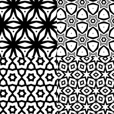 Soyut geometrik siyah beyaz desensiz