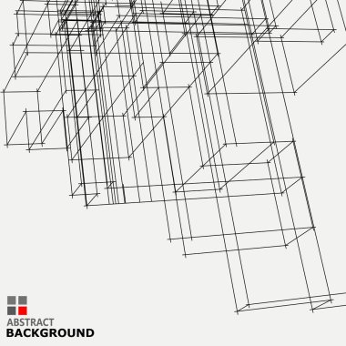 geometrik çizgiler ve küplerle soyut arkaplan.