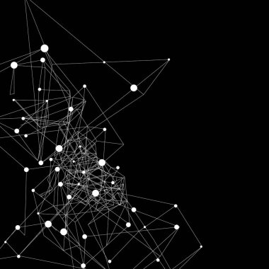 bağlı noktalar ve çizgiler ile ağ bağlantıları.