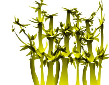 Yeşil bitkinin 3 boyutlu çizimi