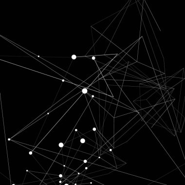 soyut çokgen arkaplan. Noktalar ve çizgilerle birleştirilmiş çizgiler. vektör illüstrasyonu