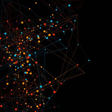 Noktalı soyut düşük polimetrik geometrik ağ arkaplanı