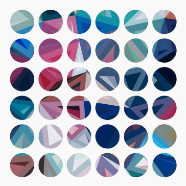 Bir dizi geometrik şekil. vektör illüstrasyonu.