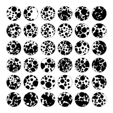 Dizaynınız için grunge circle şekilleri ve daireleri ayarlayın. vektör illüstrasyonu