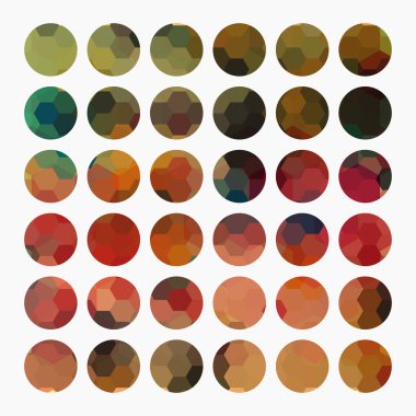 Beyaz arkaplanda renkli daireler kümesi, vektör illüstrasyonu