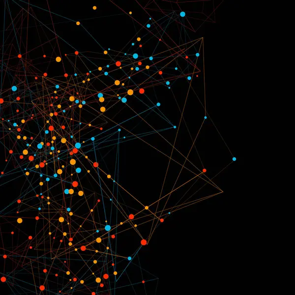 Noktalı soyut düşük polimetrik geometrik ağ arkaplanı