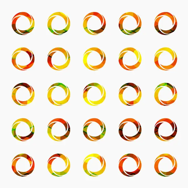 Renkli çember elementleri kümesi