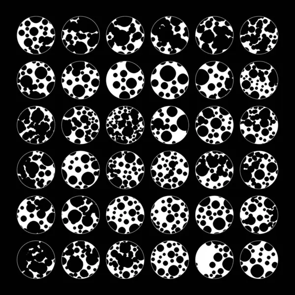 Siyah ve beyaz vektör yuvarlak çerçeveleri kümesi