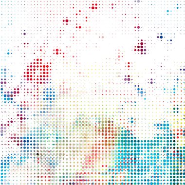 Farklı renkli noktaların renkli mozaiği
