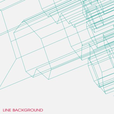 Yeşil renkli soyut çizgiler. vektör illüstrasyonu