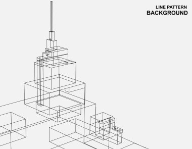 soyut 3 boyutlu geometrik şekil, kablo poli, 3-0-3-D siyah teknoloji, ağ