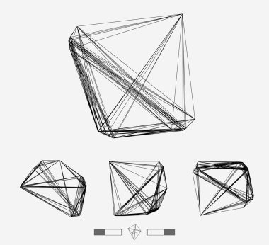 soyut çokgen geometrik şekiller, küp şeklindeki çizgileri ve çizgileri birleştirir. Web ve yazdırma için vektör arkaplanı