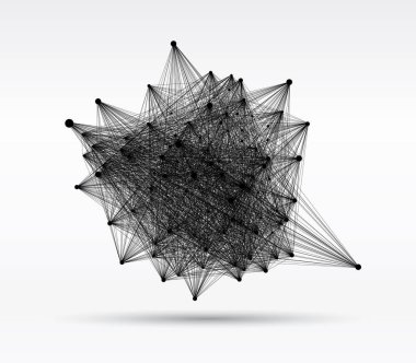 Bağlı çizgi ve noktaların soyut arkaplanı.