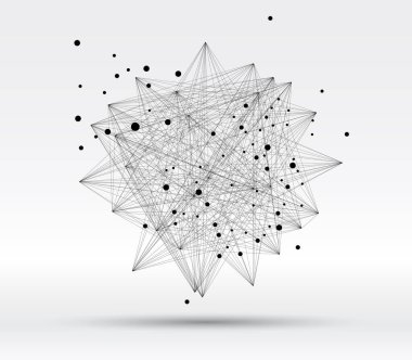 Noktaları ve çizgileri birleştiren soyut çokgen arkaplan