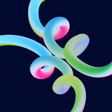 Girdap şeklinde kıvrımlı çizgilerle renkli arkaplanın vektör çizimi