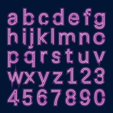 neon harfler kümesi