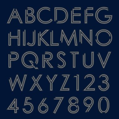 alfabe yazı tipi, vektör illüstrasyonu