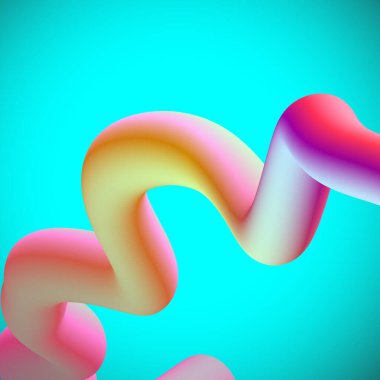 Pembe arka planda 3 boyutlu kıvrımlı kıvrımlı spiral..