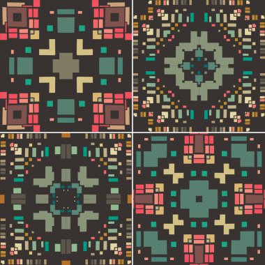 Geometrik şekilli kusursuz desen. vektör illüstrasyonu