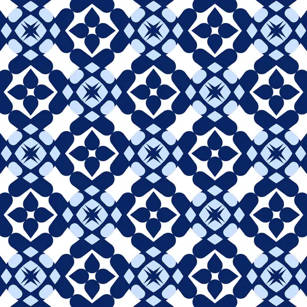 Mavi ve beyaz olarak kusursuz vektör deseni