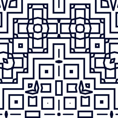 Vektör soyut, kusursuz desen. Etnik sanat geçmişi. Klasik dekoratif stil. Geometrik biçim tasarımı