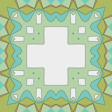 Soyut geometrik elementler ve mandala ile vektör dekoratif arkaplan