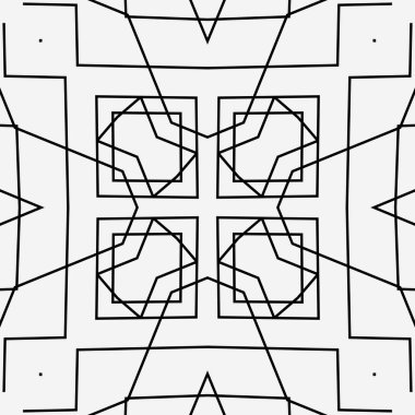 Kusursuz geometrik desen tasarla. Soyut monokrom rendeleme arka planı. Vektör sanatı