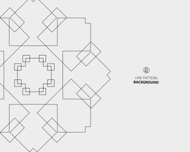 Bağlı çizgilerle geometrik süsleme, tasarımınız için vektör arkaplanı