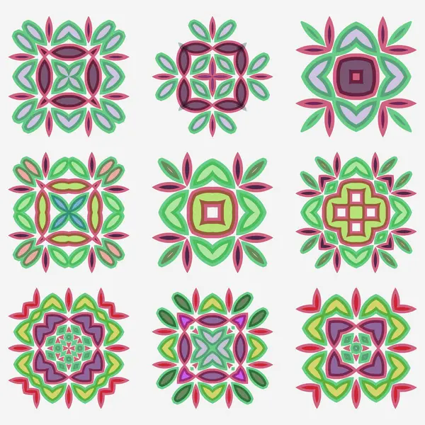 Dekoratif çiçek unsurları koleksiyonu, kusursuz desen