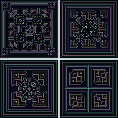 Farklı desenlere sahip dört pürüzsüz arka plan.